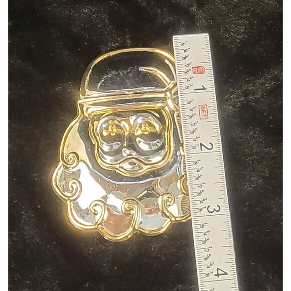 Vintage Santa Claus Silver and Gold toned Brooch or Pendant - Picture 5 of 9